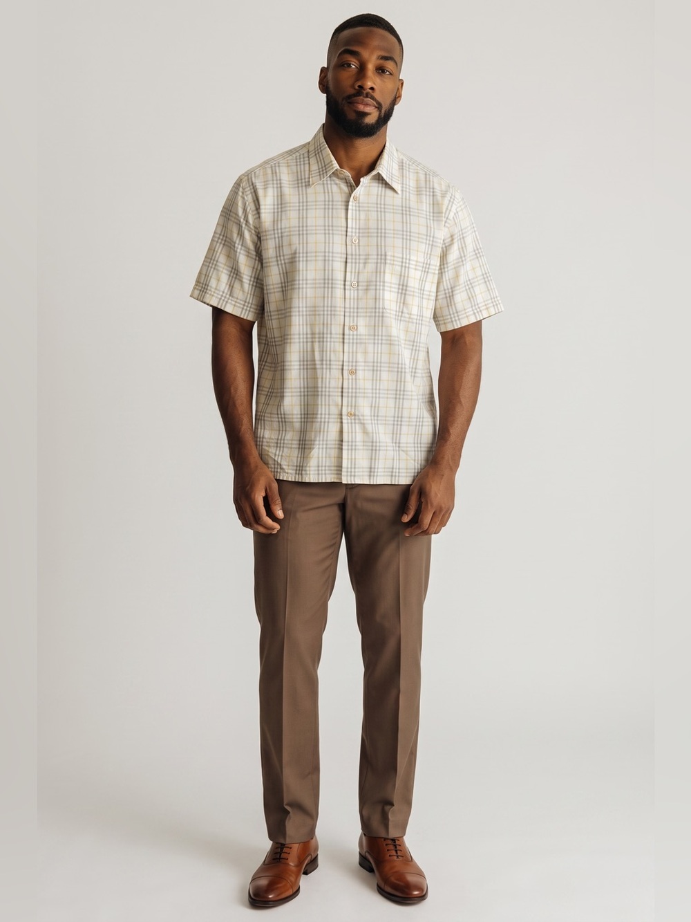 Burberry London Short Sleeve Nova Check Button Down Shirt